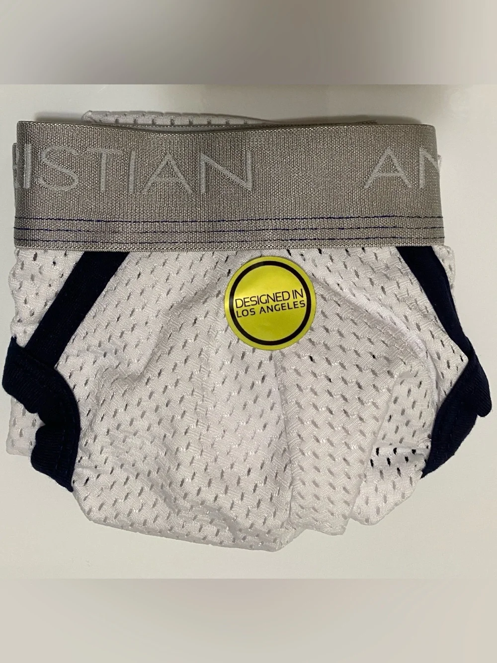 NWT! Andrew Christian NanoFit Sports Mesh Brief MED White